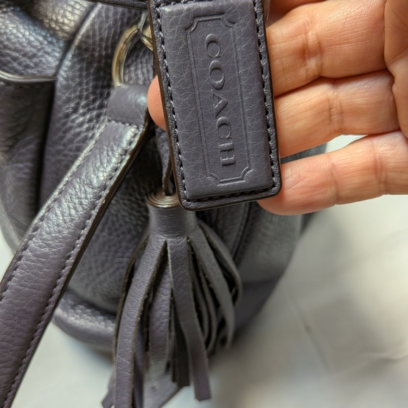 Coach Dark Purple Leather Shoulder Bag